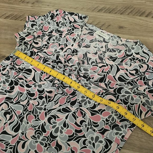 Retro Organic Print Stretchy Ruched Top - Picture 12 of 15